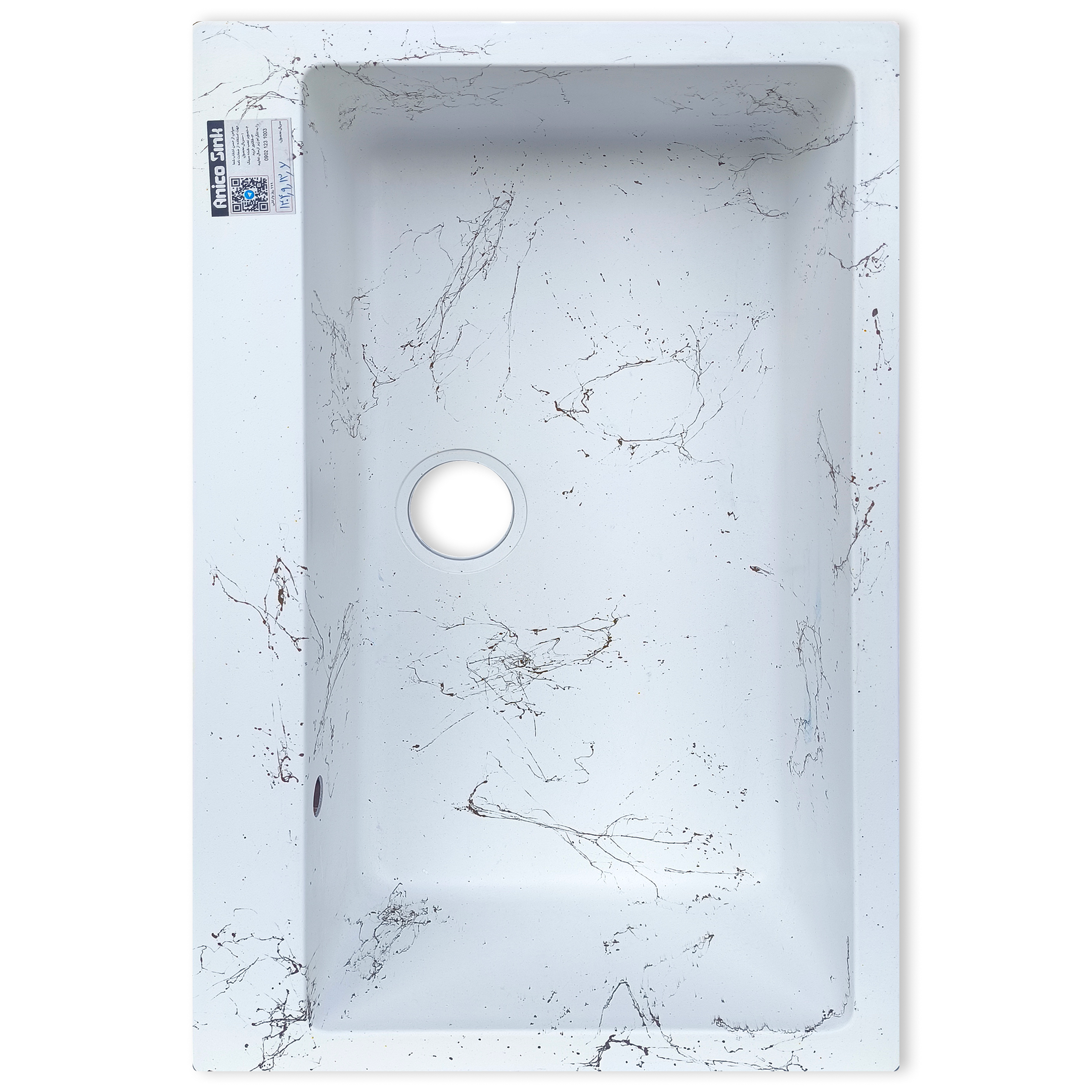 سینک گرانیتی آنیکو 302 - سفید رگه مشکی